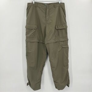 Royal Robbins Green Outdoor Utility Convertible Zip-Off Cropped Cargo Pants